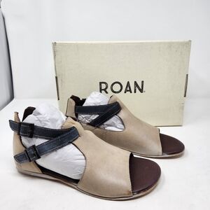 ROAN by Bed-Stu Grey Black INAYA Leather Sandal Size 7